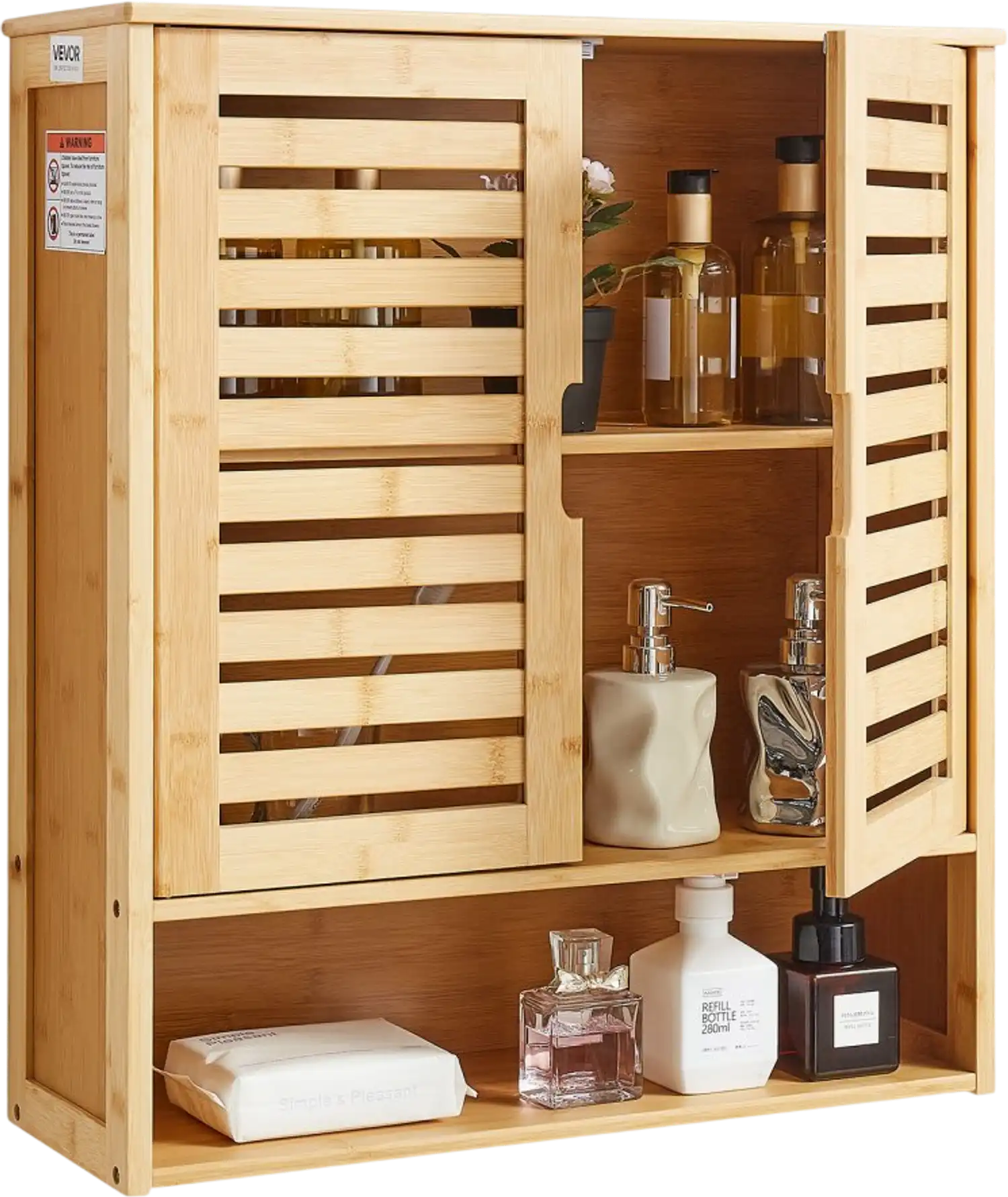 Vevor Medicine Cabinet Wall Mounted Bathroom Wall Cabinet with 2 Doors and Adjustable Shelf New