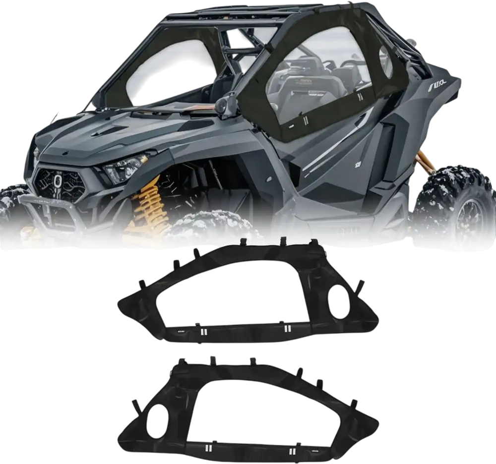 VEVOR Cab Enclosure Upper Doors, Compatible with Polaris RZR PRO XP/Turbo R 2020-2024, Soft Upper Doors, Windproof Upgraded Zipper UTV Soft Side Window Kit, Work with Side Mirrors and Windshields
