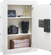 VEVOR 0.83 sq.ft Wall Safe, 3-Tier Hidden Wall Safe with Password, Key & Turning Knob, Q235 Cold-Rolled Steel In-Wall Box with Adjustable Shelves & Mounting Holes for Money, Jewelry, Passport, White