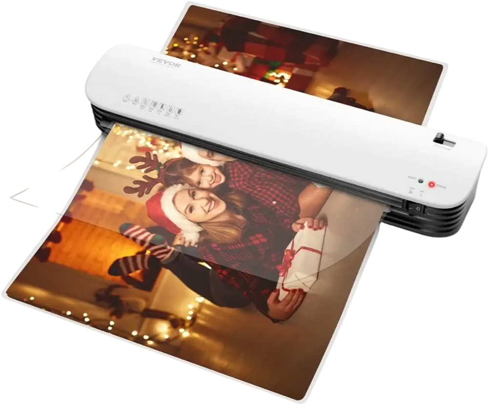 VEVOR Laminator Machine, Thermal Laminator for Max A3 Paper Size, 2-3 min Quick Warm Portable Laminator, 3-5 mil Thickness, Ideal for Home, Office, Business, or School Supplies, White + Black