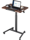 VEVOR Standing Desk, Adjustable Height Mobile Stand Up Desk with Tilting Desktop, 25.6 x 19 in Small Computer Sit Stand Rolling Workstation with 4 Casters, 33 lbs Capacity, Ideal for Home Office