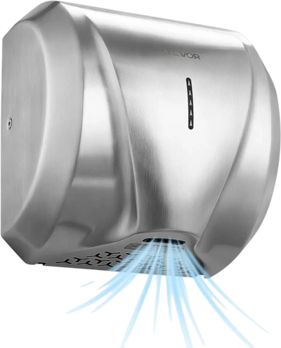 Vevor Hand Dryer 1800W Automatic High-Speed HEPA Stainless Steel Wall Mounted New