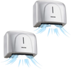 VEVOR Hand Dryer, 2 Pack 1300W Bathroom Air Hand Dryer, Automatic High Speed with HEPA Filter, Fast Drying, ABS Construction, AC110-120V Commercial Wall Mounted for Home Bathroom, Guest Room,Homestay