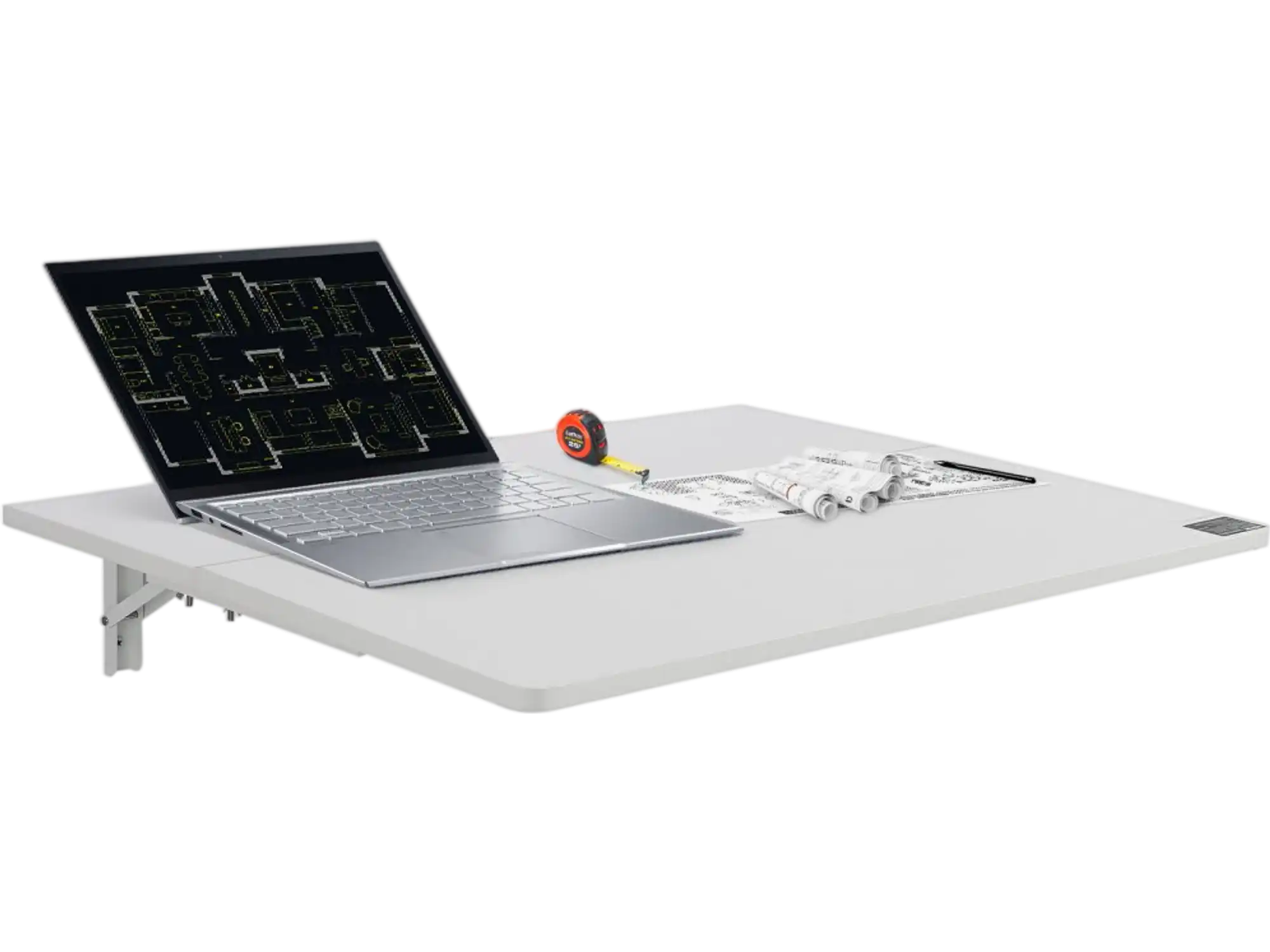 Vevor Folding Table Wall Mounted Drop Leaf Floating Desk White 31.5