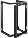 VEVOR 15U Wall Mount Server Rack, 150 lbs Max Load Capacity, Open Frame Network Rack with 180 Degrees Gate Swing, Carbon Steel, for 19-Inch IT Network Equipment & AV Devices Computer Server, Black
