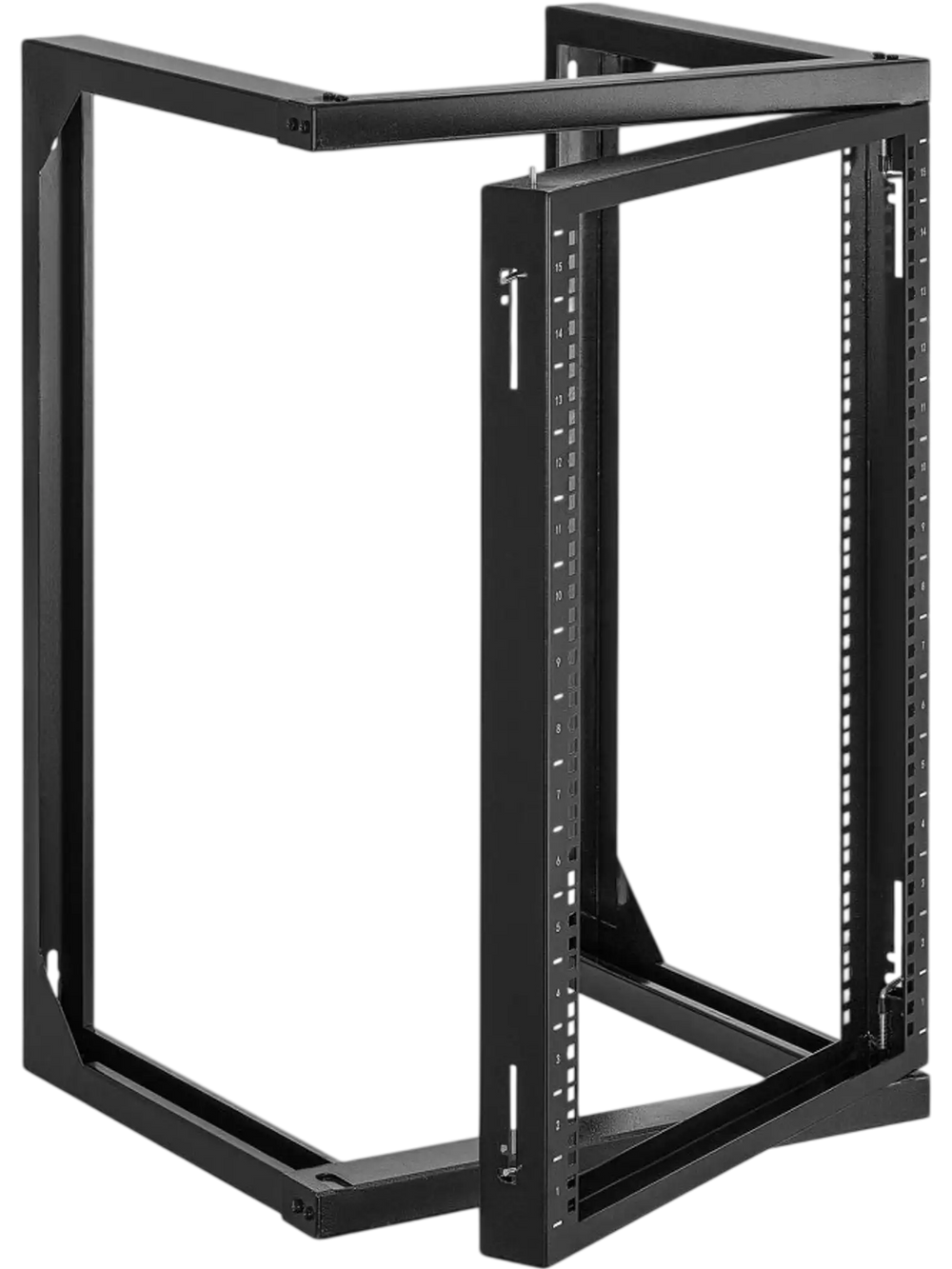 VEVOR 15U Wall Mount Server Rack, 150 lbs Max Load Capacity, Open Frame Network Rack with 180 Degrees Gate Swing, Carbon Steel, for 19-Inch IT Network Equipment & AV Devices Computer Server, Black