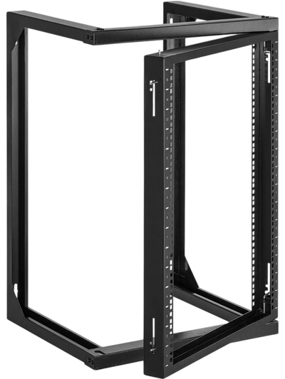 VEVOR 15U Wall Mount Server Rack, 150 lbs Max Load Capacity, Open Frame Network Rack with 180 Degrees Gate Swing, Carbon Steel, for 19-Inch IT Network Equipment & AV Devices Computer Server, Black