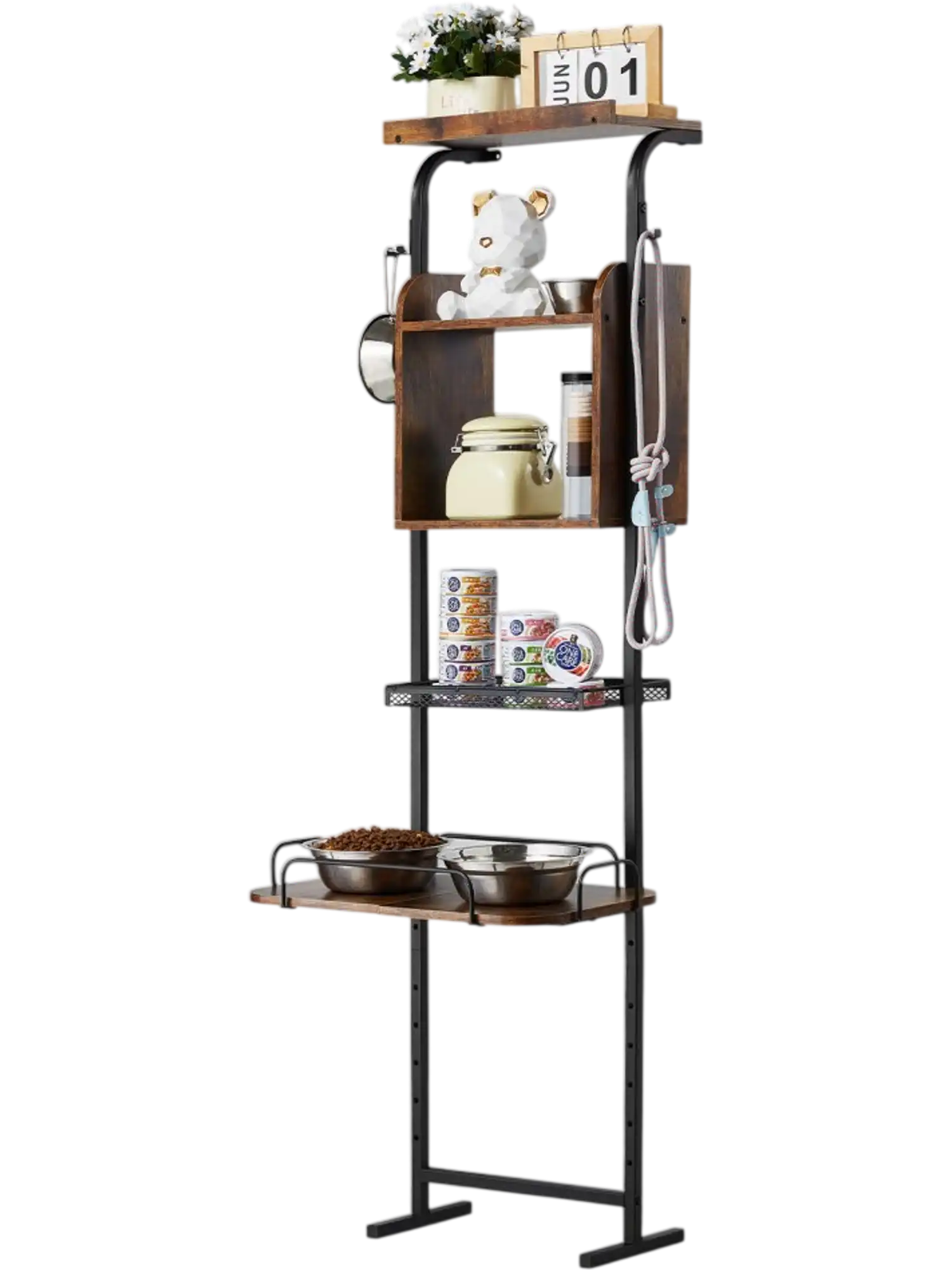 Vevor Dog Feeding Station Raised Bowls with Storage Shelf New