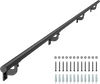 VEVOR Wall Mounted Stair Handrail, 12ft Pipe Staircase Handrail, Black Galvanized Aluminum, 1.26 inch Pipe Diameter, Indoor&Outdoor Staircase Railing,Industrial Hand Rail for Steps,Security Baluster