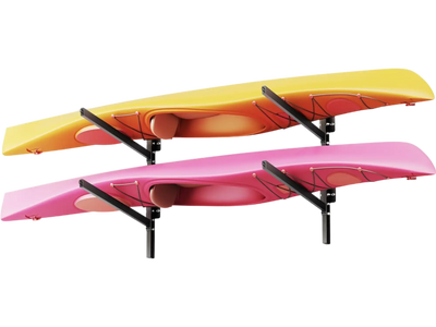 VEVOR Kayak Storage Rack for 2 Kayaks, Holds 200 lbs, Heavy Duty Adjustable Wall Mount Stand for Indoor Outdoor Garage Shed Dock, Storage Holder for Canoe, Small Boat, SUP, Surfboard & Paddleboard