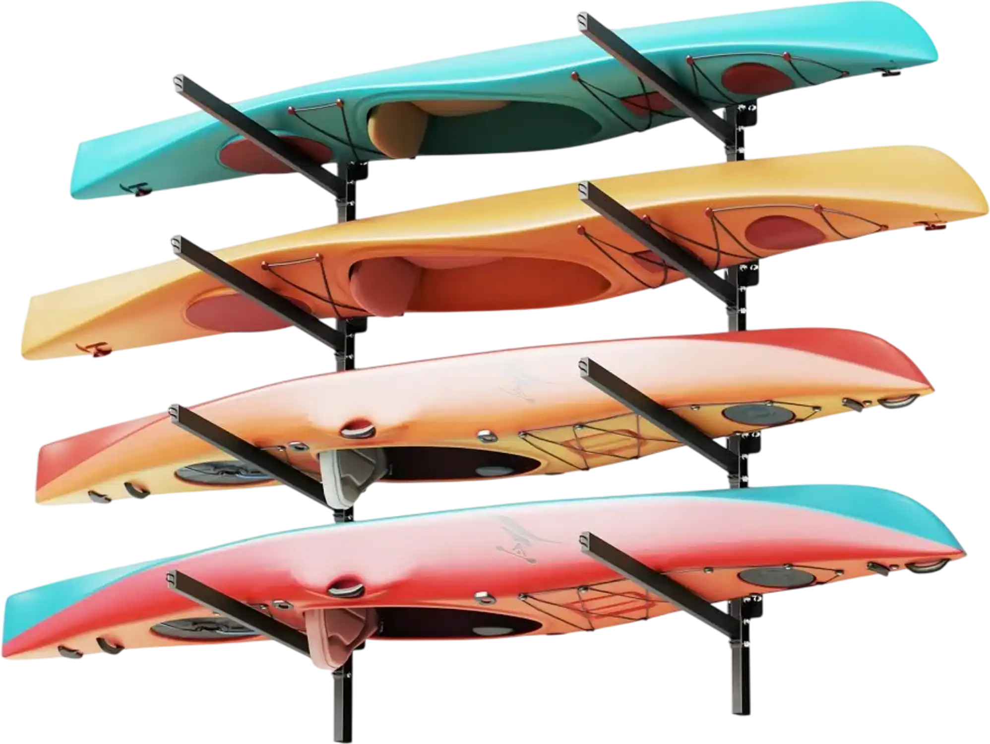Vevor Kayak Storage Rack Wall-Mount Stand for 4 Kayaks 300 lbs New