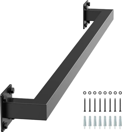 Vevor Stair Handrail 3' Wall Mounted Black Iron Square Tube New