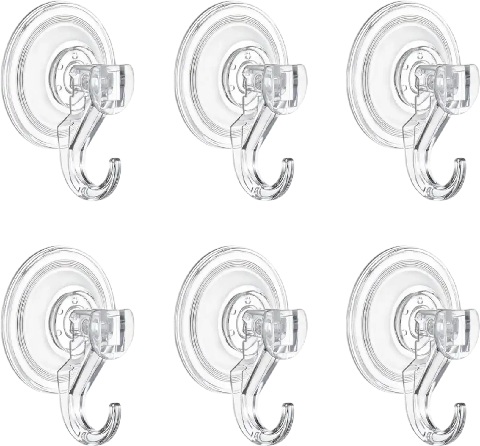 Vevor Suction Cup Hooks 6-Pack Heavy-Duty Clear Wall Holder New