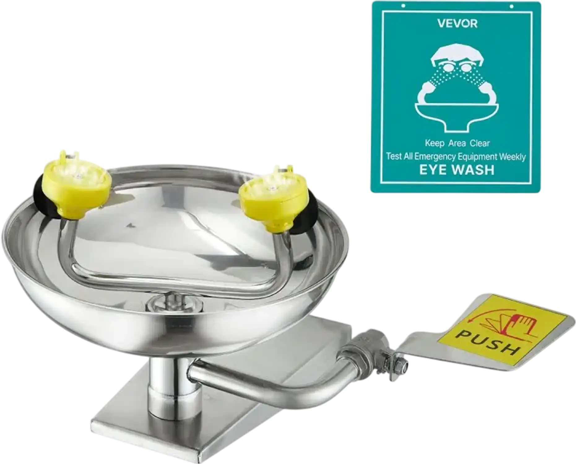 Vevor Eyewash Station Wall-Mounted Emergency Face and Eye Wash Unit New