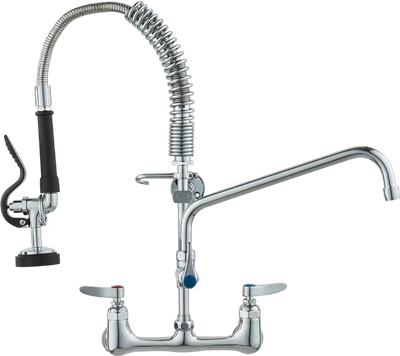 Vevor Commercial Faucet Wall-Mounted Brass Kitchen Faucet with Pre-Rinse Sprayer 21