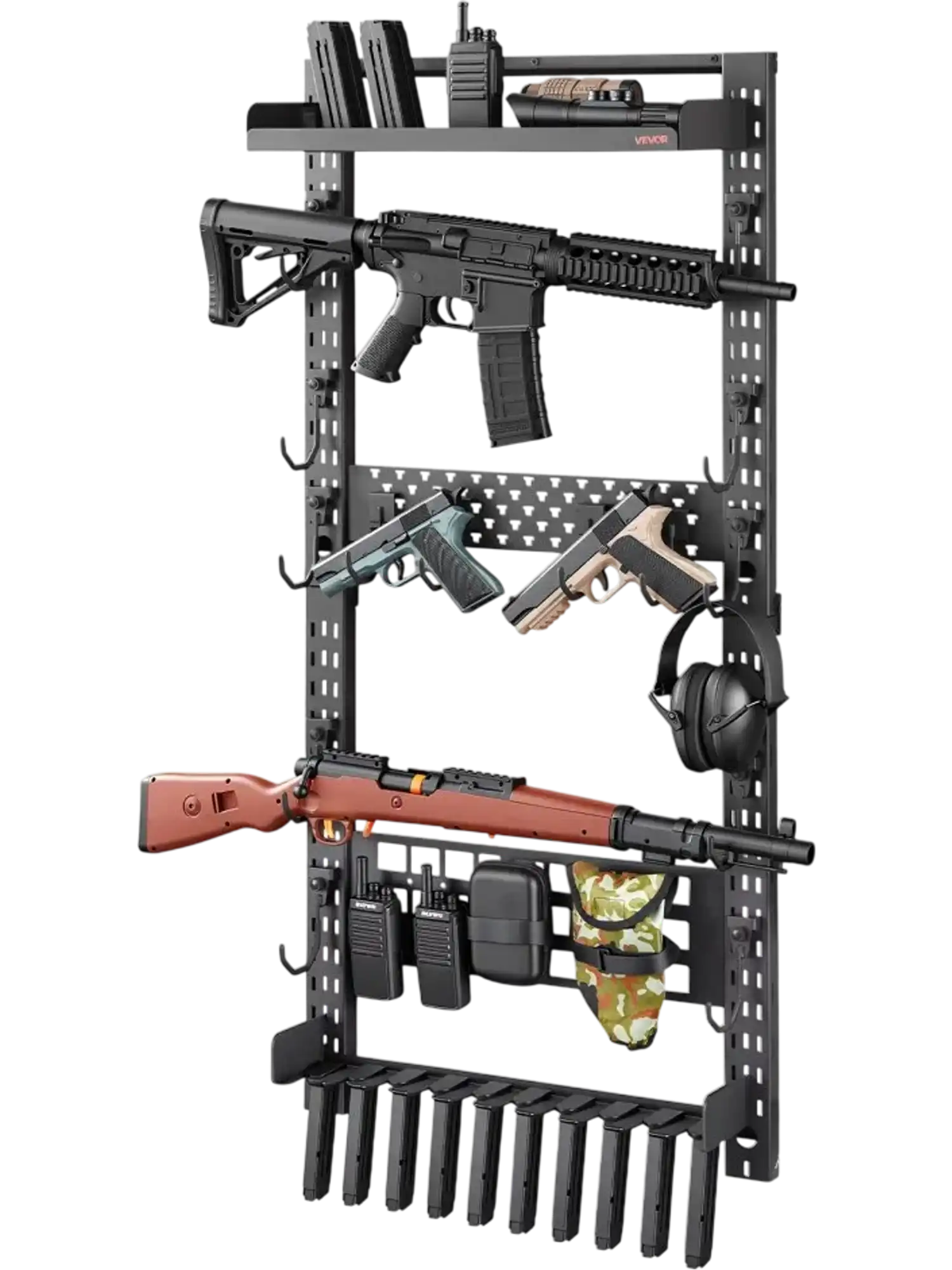 Vevor Gun Rack Wall Mount Heavy-Duty Steel Indoor Rifle Shotgun Storage Holder New