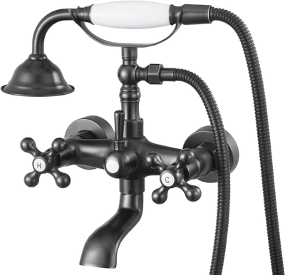 Vevor Clawfoot Tub Faucet Wall Mount Bathtub Faucet with Handheld Shower Oil-Rubbed Bronze New