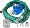 VEVOR Suction Hose Kit for Water Pump, with 2 in x 50 ft Blue Backwash Hose, 20 ft Green Suction Hose, and Steel Round Hole Strainer, Camlocks, Clamps, Cam & Groove Adapter, for Multiple Purposes