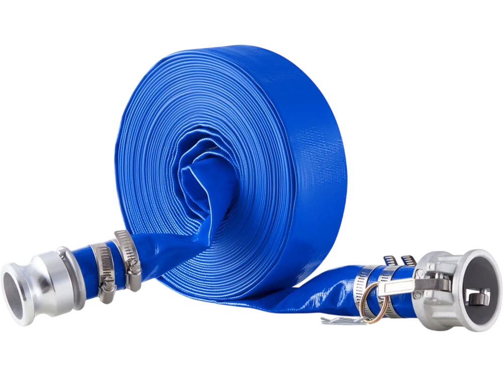 VEVOR Backwash Hose, 1.5 in x 50 ft, Blue High Quality PVC Hose, with Clamps, Camlock, Aluminum Fittings, Fit Various Pumps, for Sewage Treatment, Water Transportation and More Agricultural Purposes