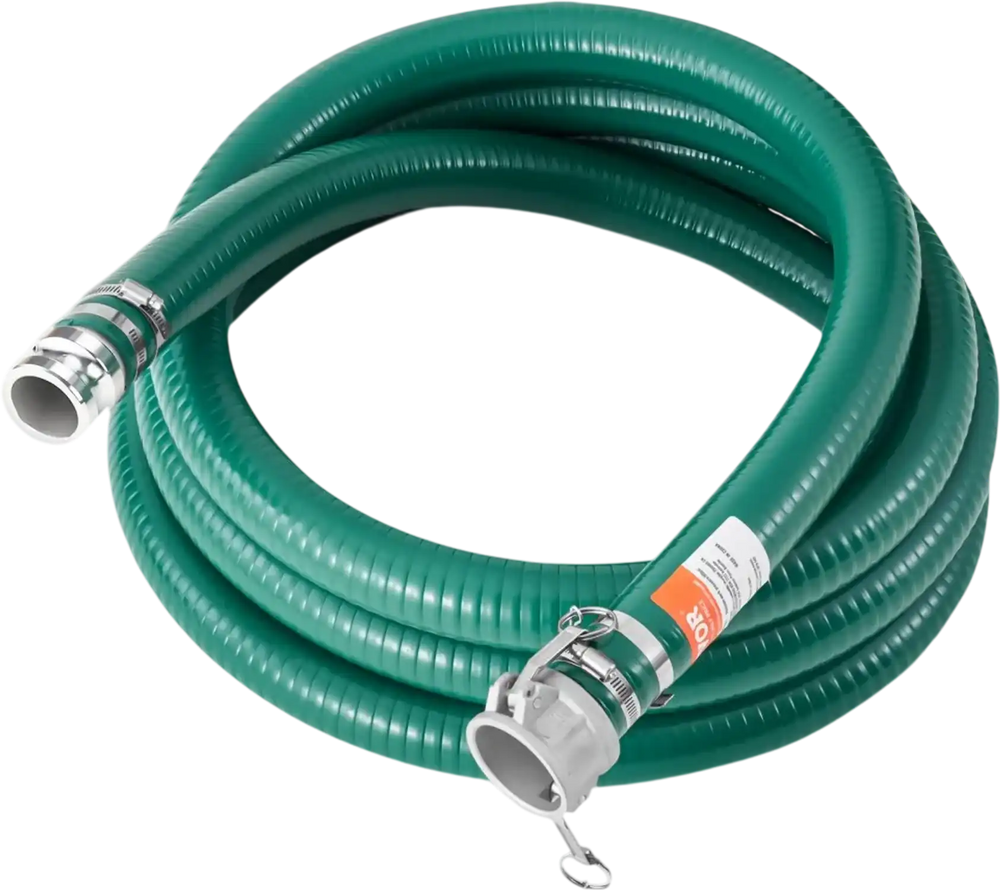 VEVOR Suction Hose, 2 in x 20 ft, Green High Quality Hose, with Camlock Connectors, and Aluminum Fittings, Fit Various Pumps, for Sewage Treatment, Water Transportation and More Agricultural Purposes