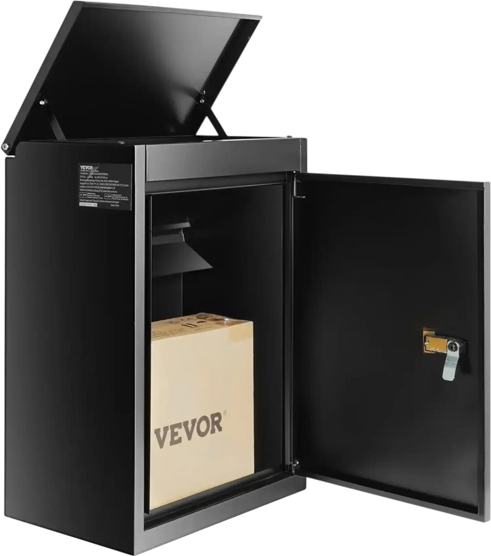 VEVOR Package Delivery Boxes for Outside 15.4" x 10.6" x 20.5", Galvanized Steel Wall Mount Mailbox with Coded Lock, Anti-Theft Baffle, IPX3 Waterproof Lockable Large Mail Box for Porch, Curbside
