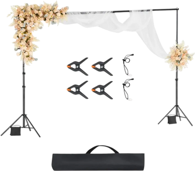 Vevor Backdrop Stand 10' x 10' Adjustable Photo Background Kit New