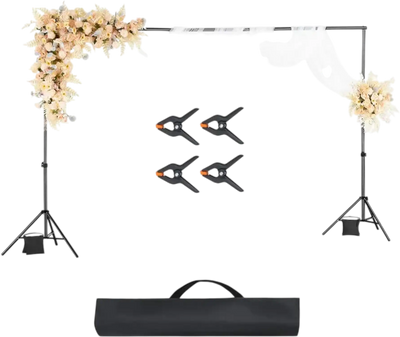 Vevor Backdrop Stand Adjustable 6.5' x 10' Photo Background Kit New