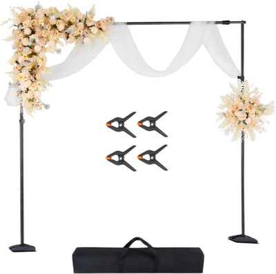 VEVOR Backdrop Stand, 8.5 x 10 ft Adjustable Photo Backdrop Stand Kit, Portable Background Backdrop Stand with 7 Crossbars, Heavy Duty Projector Screen Stand, for Wedding, Photo Video Studio & Party