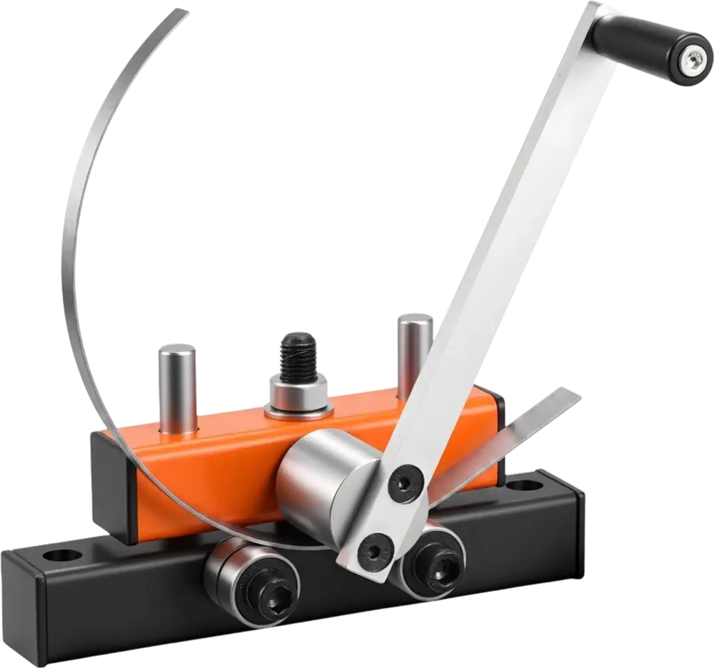 VEVOR Roller Bender 2 in / 50 mm Max Rolling Width Manual Metal Ring Bender, Metal Ring Rolling Machine for Flat Bar, Durable Construction, with Extended Crank Handle, for Aluminum Alloy Copper Sheet
