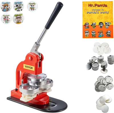 VEVOR Button Maker Machine, 75 mm (3 inch) Badge Punch Press Kit, Children DIY Gifts Pin Maker, Button Making Supplies with 500pcs Button Parts & Circle Cutter & Magic Book