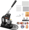 VEVOR Button Maker Machine, 1 in, Pin Maker Machine with 500pcs Button Parts, Circle Cutter, Hex Wrenches and Magic Book, Ergonomic Handle, for DIY Badges, Personalized Pins and Key Chains, Black