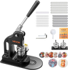 VEVOR Button Maker Machine, 1.25 in, Pin Maker Machine with 500pcs Button Parts, Circle Cutter, Hex Wrenches and Magic Book, Ergonomic Handle, for DIY Badges, Personalized Pins and Key Chains, Black