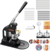 VEVOR Button Maker Machine, 2.25 in, Pin Maker Machine with 500pcs Button Parts, Circle Cutter, Hex Wrenches and Magic Book, Ergonomic Handle, for DIY Badges, Personalized Pins and Key Chains, Black