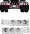 VEVOR Stainless Steel Mud Flap Hangers with Light Cutouts, 2-1/2" Bolt Spacing, Spring Loaded Mudflap Hangers for Semi Trucks, 1 Pair Heavy Duty Semi Truck Mud Flap Hanger Set, Silver