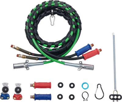 Vevor Semi Truck Air Lines Kit 12' 3-in-1 with Glad Hands & 7-Way ABS Power Line New