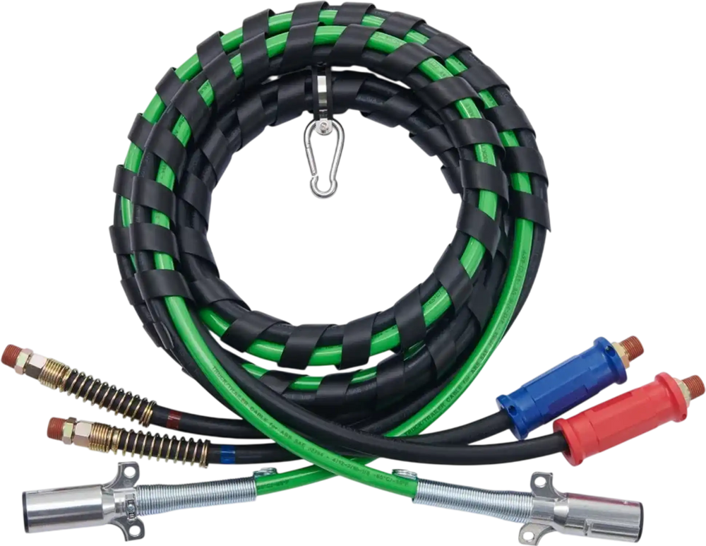 VEVOR 12FT Semi Truck Air Lines Kit, 3-in-1 Air Hoses & ABS Power Line for Semi Truck Trailer Tractor, 7-Way Plug Electrical Cord Cable and Rubber Air Lines Hose Assembly Kit with Hook & Teflon Tape