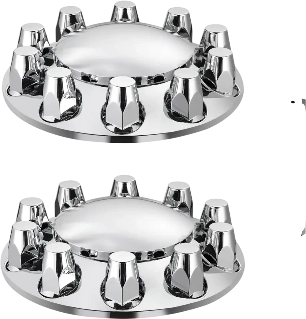 VEVOR Front Axle Wheel Covers, Dome Axle Cover for Semi Truck, ABS Electroplate Rust-Resistant Lug Nut Covers, Universal Fit, Installation Tool Included, Complete Axle Cover Combo Kit