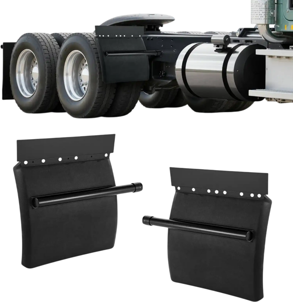 VEVOR Quarter Fenders for Semi Trucks, 24" x 24" Semi Truck Fenders with Tube Bracket and Mounting Hardware, 1 Pair Right & Left Quarter Fender Set, Fit for Freightliner, Peterbilt, Kenworth