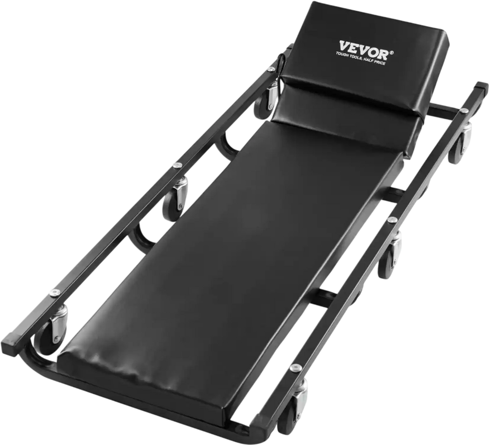 VEVOR Mechanic Garage Creeper, 40-Inch, 300 lbs Capacity Automotive Rolling Creeper with 6 Casters Adjustable Cushioned Headrest, Heavy Duty Steel Frame Low Profile for Garages, Repair Shops, and DIY