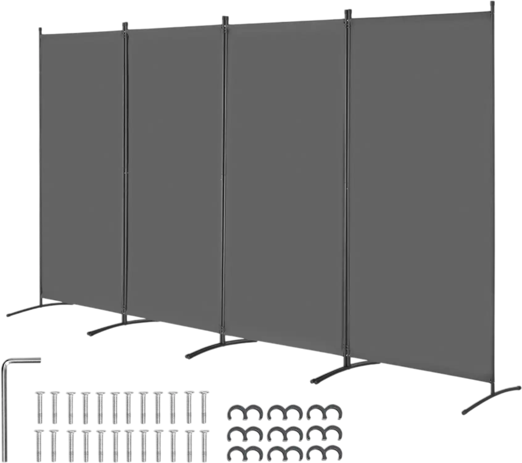 Vevor Room Divider 4-Panel Folding Privacy Screen Gray 136.4