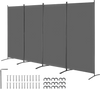 VEVOR Room Divider, 4 Panels Room Divider, Folding Privacy Screen and Portable Partition Divider for Room Separation, Freestanding Room Partitions for Office, Bedroom, Study, Grey