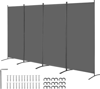 Vevor Room Divider 4-Panel Folding Privacy Screen Gray 136.4