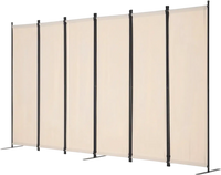 VEVOR Room Divider, 6 Panel Room Divider, Folding Privacy Screen and Portable Partition Divider for Room Separation, Freestanding Room Partitions for Office, Bedroom, Study, Beige