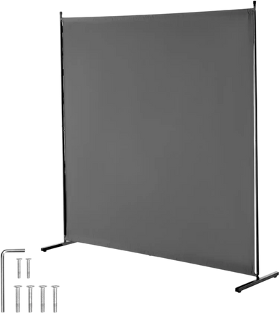 Vevor Room Divider 6' Freestanding Single Panel Privacy Screen Gray New