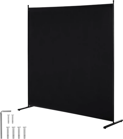 Vevor Room Divider 6' Single Panel Fabric Privacy Screen Black New
