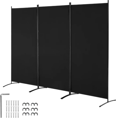 Vevor Room Divider 3-Panel Folding Privacy Screen Black New