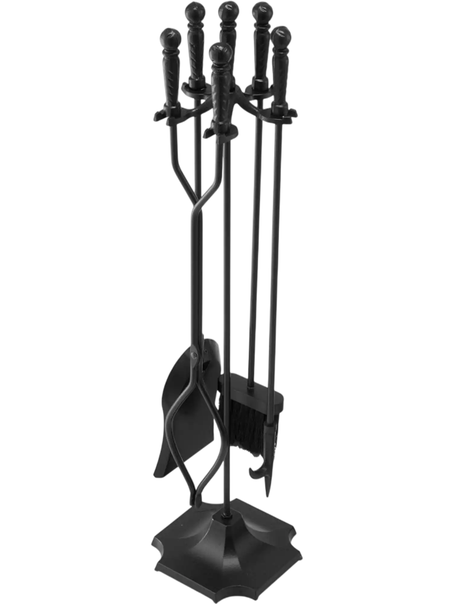 Vevor Fireplace Tool Set 5-Piece Wrought Iron Indoor/Outdoor Black New