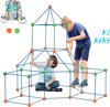 VEVOR Fort Building Kit for Kids, 120PCS STEM Building Toys, Educational Gift for 4 5 6 7 8+ Year Old Boys & Girls, Indoor Outdoor Play Tent Builder Set Construction Toys with 80 Rods and 40 Balls