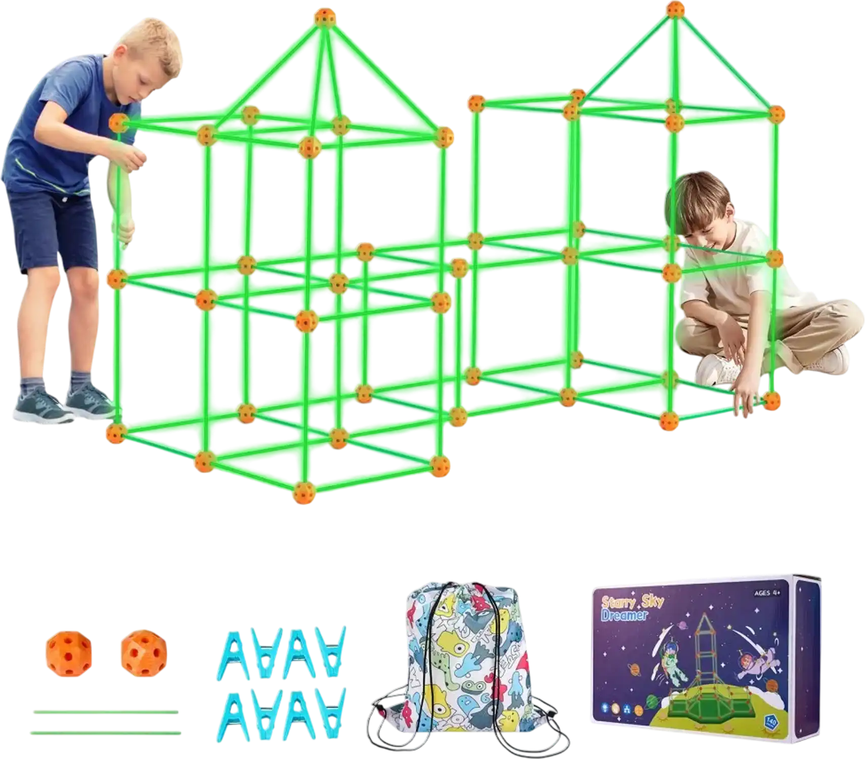 Vevor Fort Building Kit Glow-in-the-Dark STEM Construction Toy New