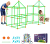 VEVOR Fort Building Kit for Kids, 140PCS Glow in The Dark STEM Building Toys, Educational Gift for 4 5 6 7 8+ Year Old Boys & Girls Indoor Outdoor Play Tent Construction Toys with 96 Rods and 44 Balls